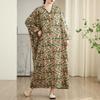 New Color V-neck Retro Long Skirt Cotton Linen Dress