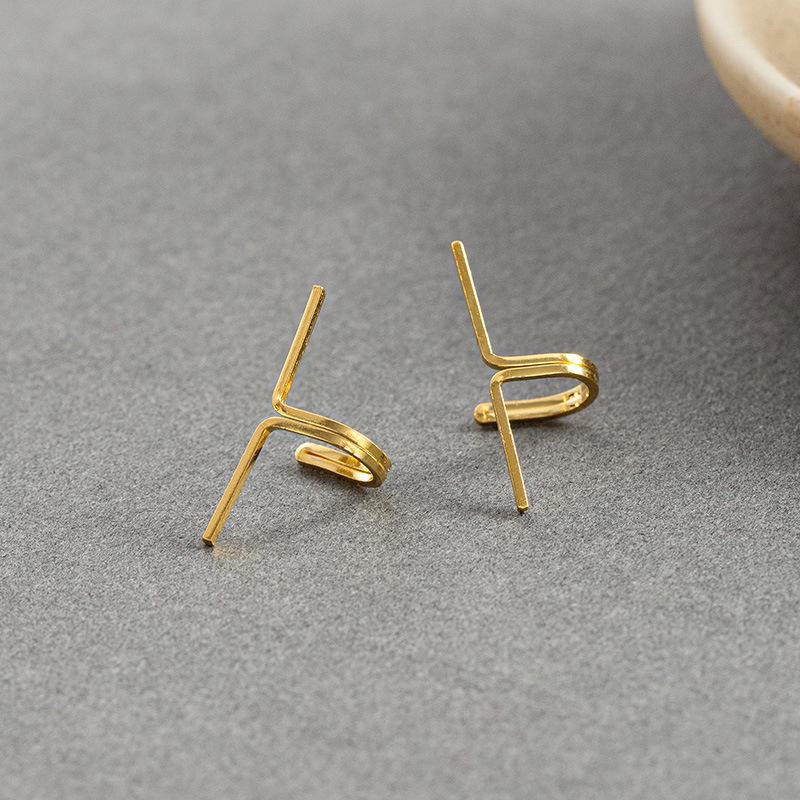 Клипсы для ушей Banyan Tree S925 Silver без проколов: Серьги-каффы Simple Line унисекс - модный европейский и американский стиль