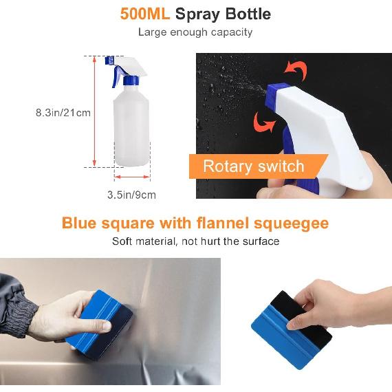 Luxiv Car Window Tint Application Tools Kit, 9 Pcs Vehicle Glass Protective Film Talling Tool, Squeegee Automotive Film Scrapers