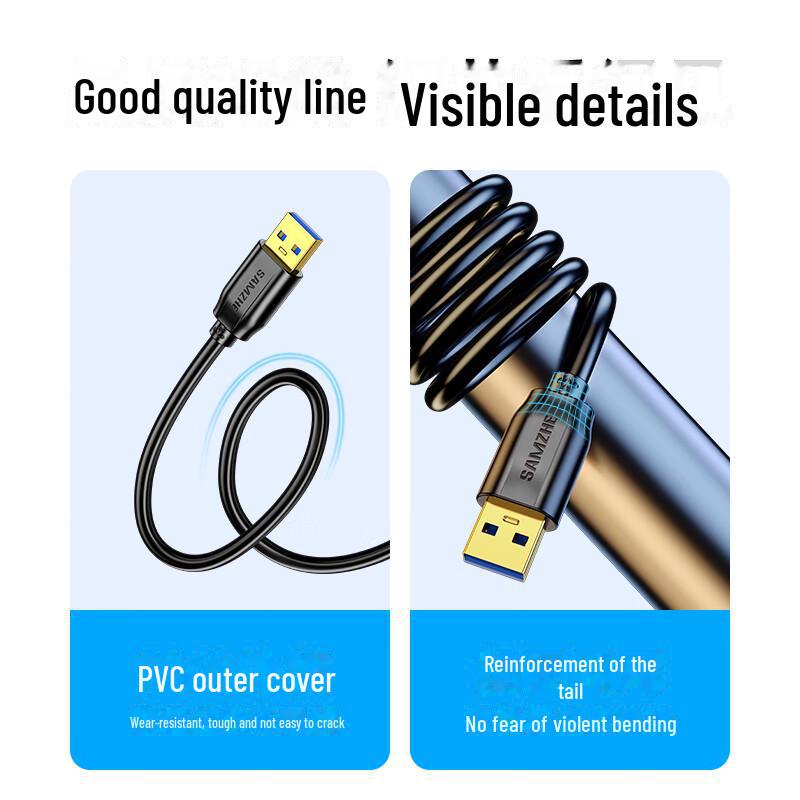 Удлинительный кабель USB 3.0, «папа-мама», позолоченная головка, длина 1–5 м, для передачи данных, клавиатуры, флеш-накопителя.