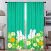 Colorful Bunny Curtains for Living Room Curtain Shades Halloween Decoration Partition Home Interior Curtains 2 Pieces Kitchen