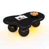 Black Cloud-Style Coffee Table with LED Lighting – 16 Colors Available, Round-Leg Design, Stylish Highlight for Modern Living Room and Children's Room