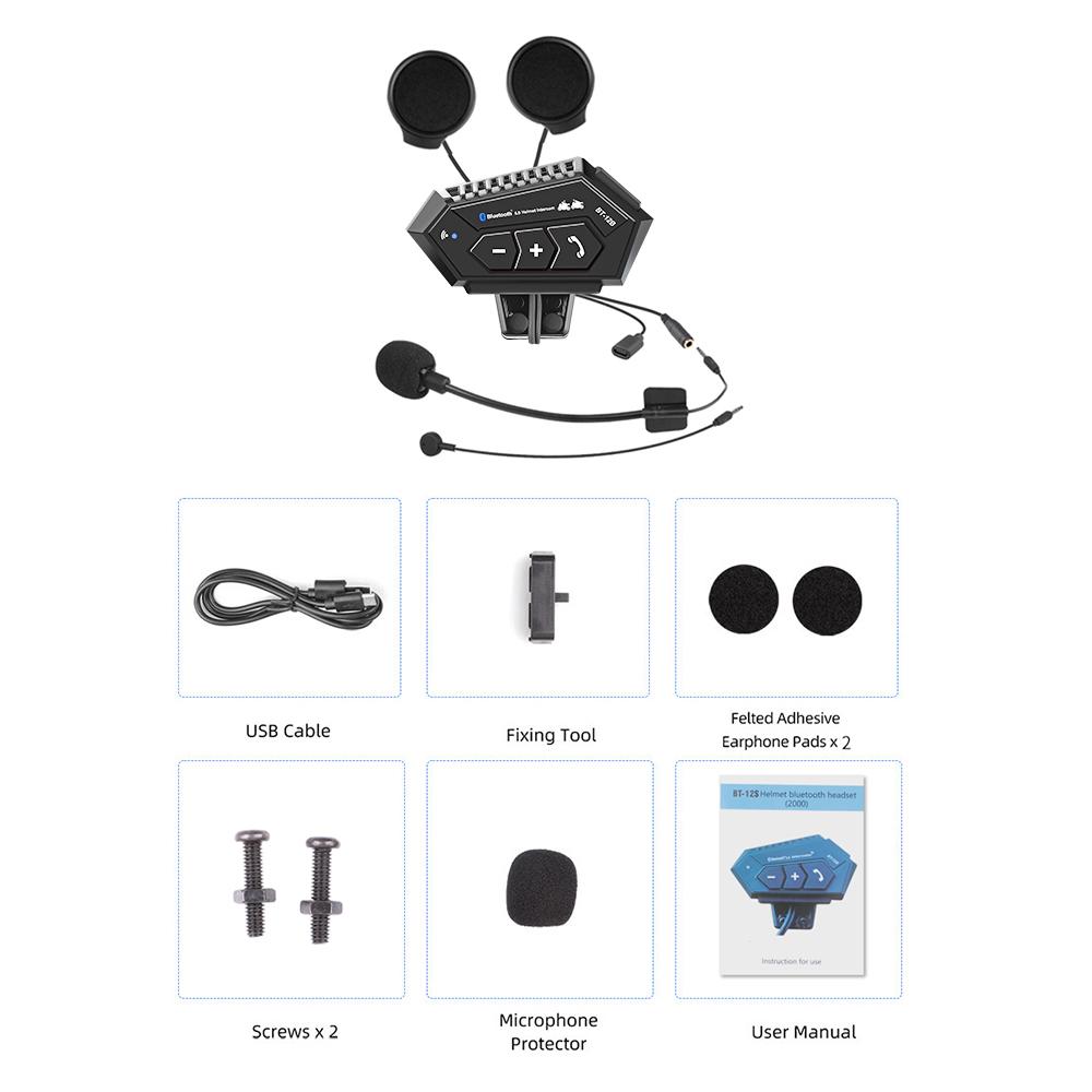 Мотоциклетный шлем Bluetooth гарнитура для внутренней связи аккумулятор 2000 мАч громкая связь для 2 мотоциклистов Intercomunicador moto наушники 2 в 1 микрофон