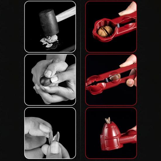 Полезный с нескользящей ручкой безопасный инструмент для орехоколов с фиксатором для орехоколов для дома