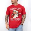 Funny Santa Says Six Seven Christmas 67 Meme Xmas Boys T-Shirt