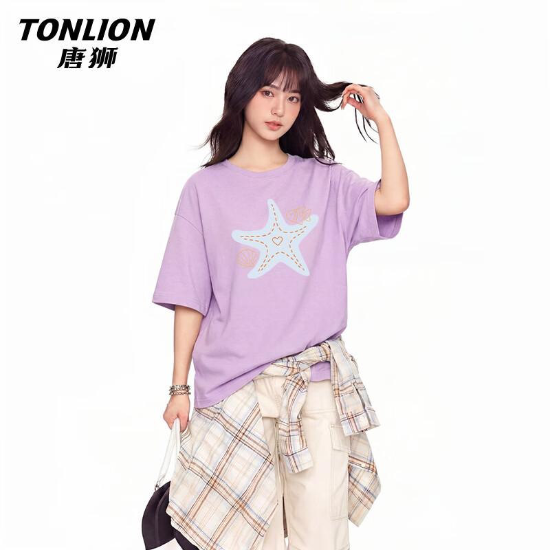 Женская футболка TonLion 200 г плотного хлопка свободного кроя