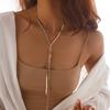 Крутое минималистичное медное ожерелье-цепочка в виде змеи для женщин, модное плетеное ожерелье с кристаллами и длинной кисточкой на ключицы, ожерелья, ювелирные изделия