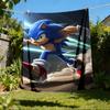 1pc Sonic, Lightning Outdoor Personalized Flannel Blanket, Soft, Lightweight Personalized Flannel Blanket, Digital Printing,