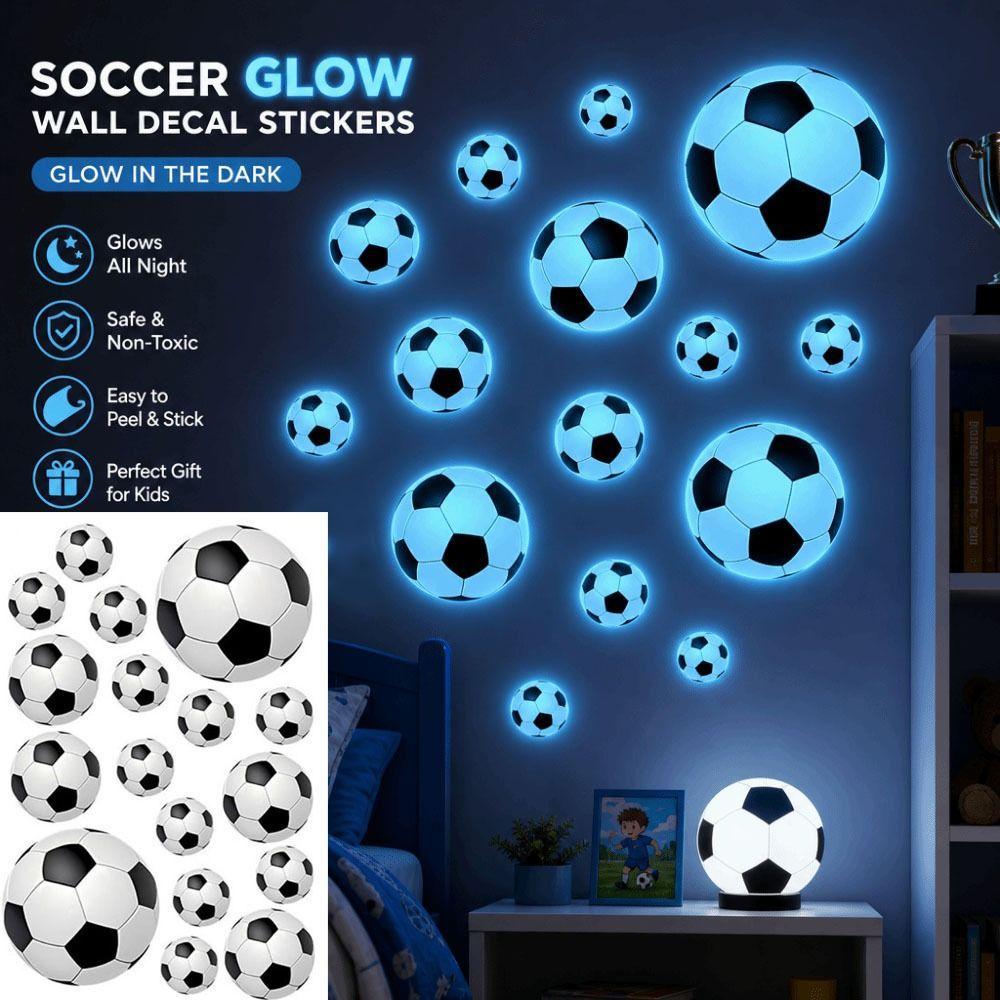 Luminous Glow in The Dark Football Decals Creative Luminous Football Sticker Wall Decor