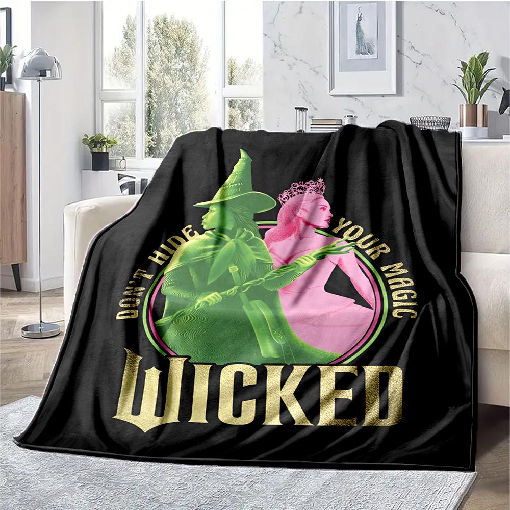 Wicked Theme Printed Blanket - Perfect for Couch, Bed, Travel & Outdoor Use | Machine Washable, Cozy & Durable.