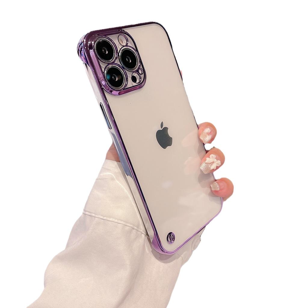Совместимый с чехлом для Apple iPhone 14 Pro Max, 12 Pro/13 Безрамочный 7p Гальванизированный Защитный Чехол