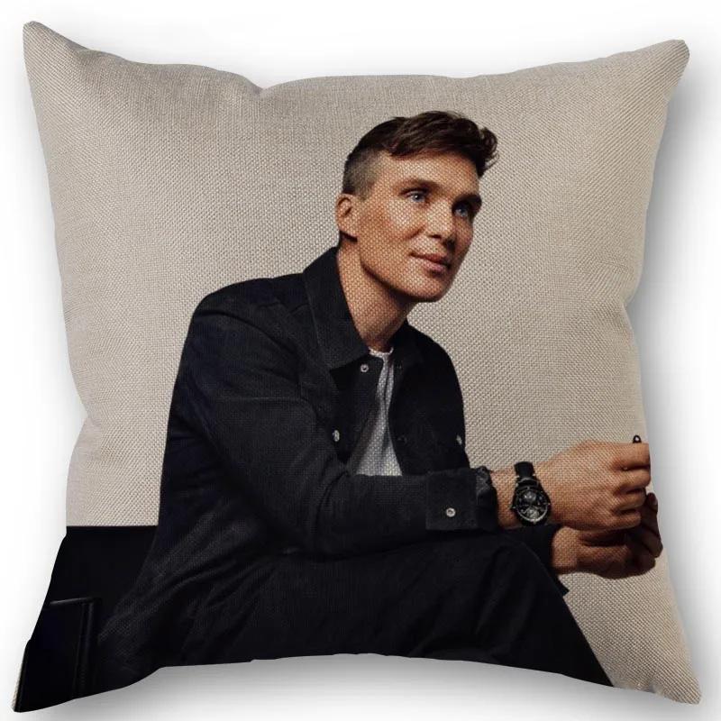 45X45Cm Pillow Cover Cillian Murphy Square Zipper Cotton Linen Pillow Cases Bedroom Home Wedding Decorative Pillowcase 1213