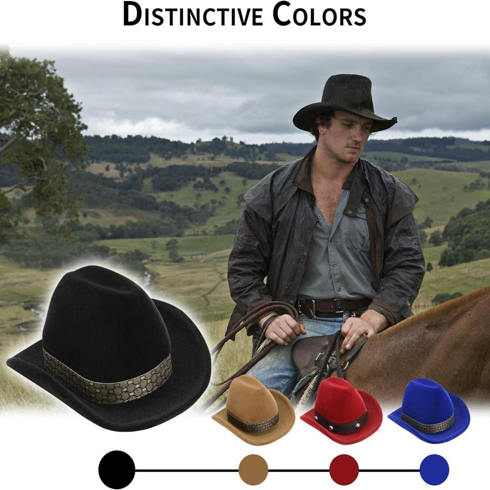 Ковбойская шляпа Ковбойская шляпа Шкатулка для драгоценностей Бархатная Западная Свадебный декор Шкатулка для драгоценностей Западная Свадебное кольцо