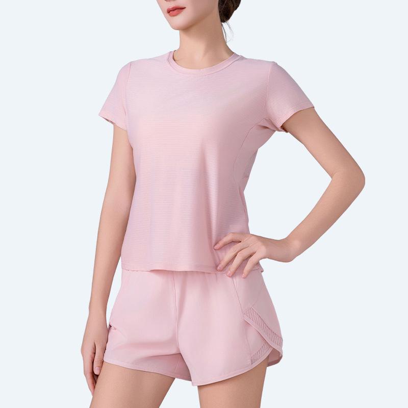 Женский летний быстросохнущий комплект спортивной одежды для йоги и тренажерного зала с карманами