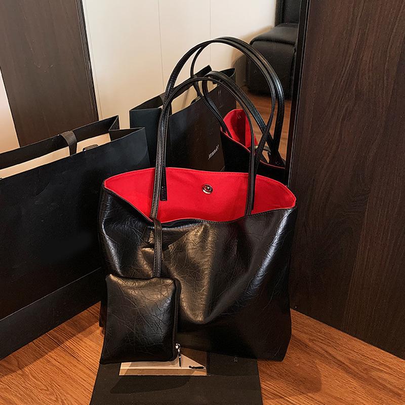 Женская сумка через плечо из ПУ кожи серебристого цвета, простой дизайн, высококлассная рабочая сумка для поездок, большая вместительная сумка-тоут с кошельком CLE