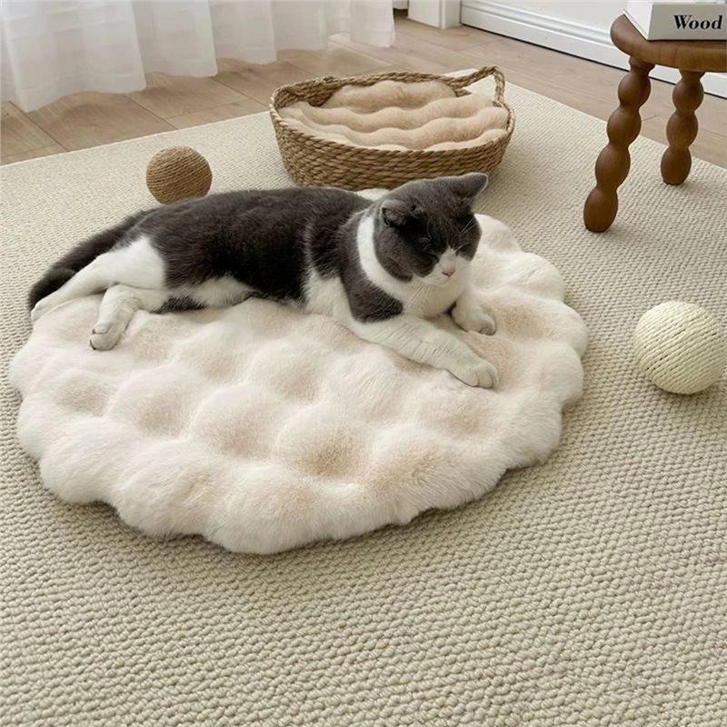 Dog Crate Cushion Round Anti Slip Machine Washable Warm Mat For Puppies Kitten For Camping Travel Shelter A