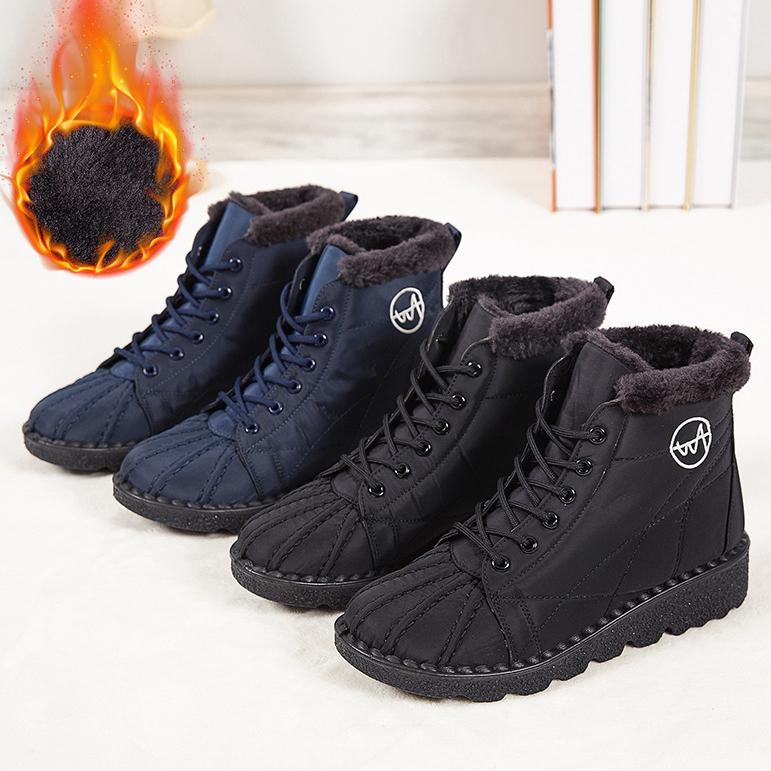 Новые зимние сапоги, водонепроницаемая и нескользящая хлопковая обувь, большие короткие сапоги из утолщенного бархата и теплые ботинки
