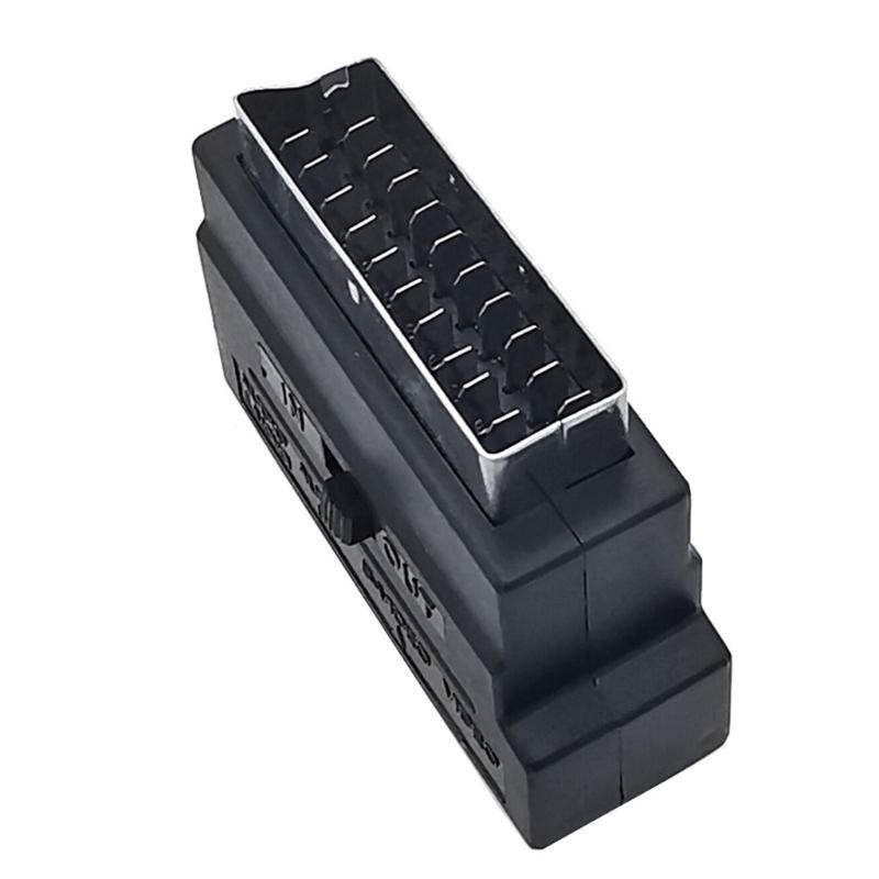 Адаптер 21PIN на 3 RCA Female с кнопкой Вкл/Выкл для преобразования SCART Подключение спутникового ТВ, видеомагнитофона и других устройств