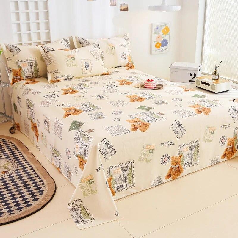 Простая хлопковая простыня с принтом, современная большая простыня, удобное студенческое покрывало, универсальная пылезащитная простыня Four Seasons