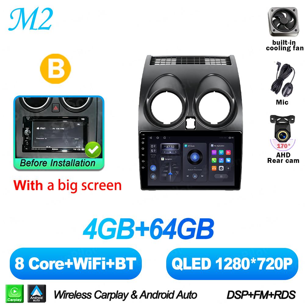 9 Inch Android 16 For Nissan Qashqai J10 2006-2013 Car Radio Stereo Head Unit Multimedia Video Player 2K QLED 8 Core Mirror Link