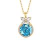 Fine Silver Nera Pink Cushion Solitaire Pendant Chain Diamond Rhodium 14K Gold Plating Platinum Religious Style Rose