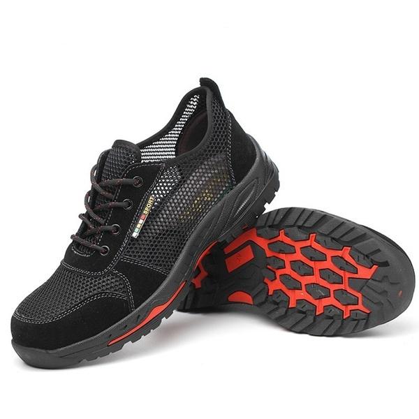 Летняя дышащая легкая защитная обувь, повседневная рабочая обувь с защитой от проколов и разрушением