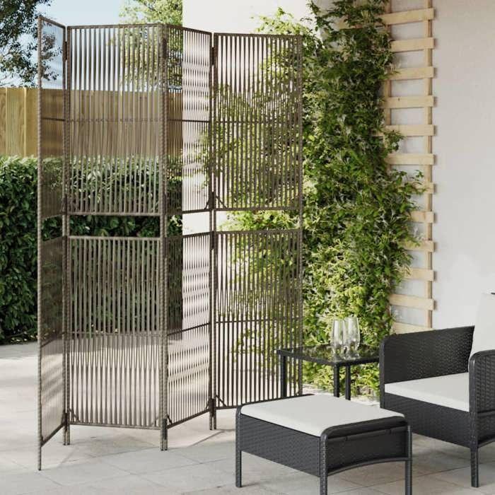 VidaXL Room Divider 4 Panels, Room Separator, Privacy Screen, Living Room Bedroom Screen, Modern, Grey 365394