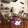 1pc Purple Halloween Table Runner with Pumpkin Ghost Pattern Dustproof Durable Tablecloth for Halloween Themed Party Decoration