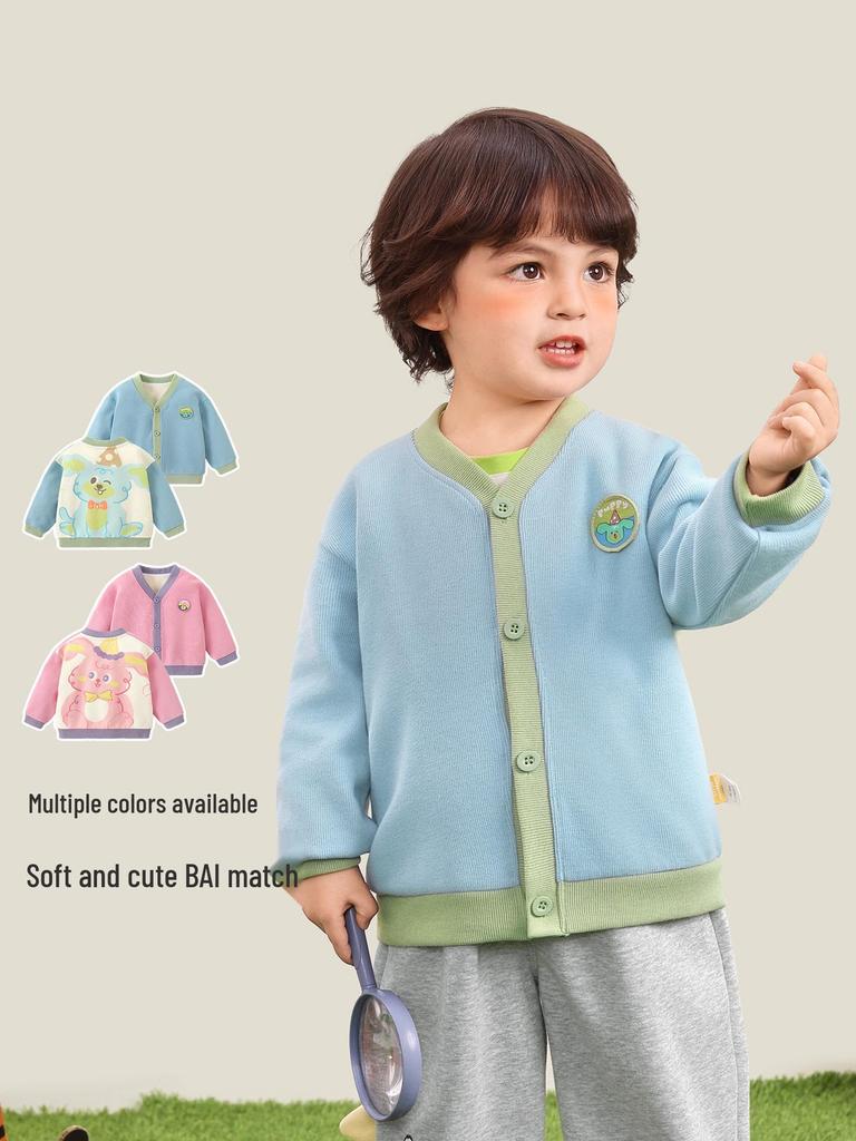Kaka Panda Kids' Knit Cardigan - Boys' and Girls' Spring Casual Wear for Toddlers