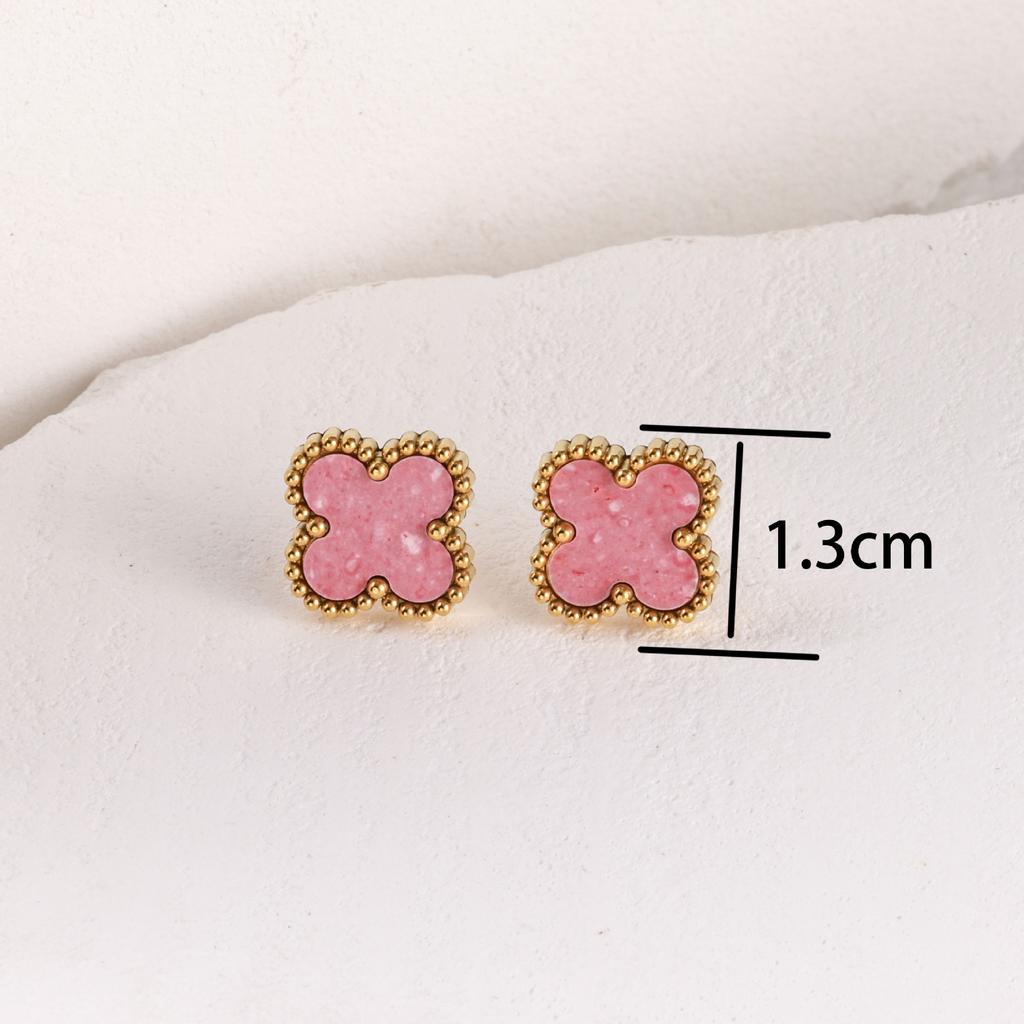 Серьги из титановой стали с четырехлистным клевером для женщин Новое поступление Корейские Классические Серьги Самые простые в сочетании Элегантные Серьги