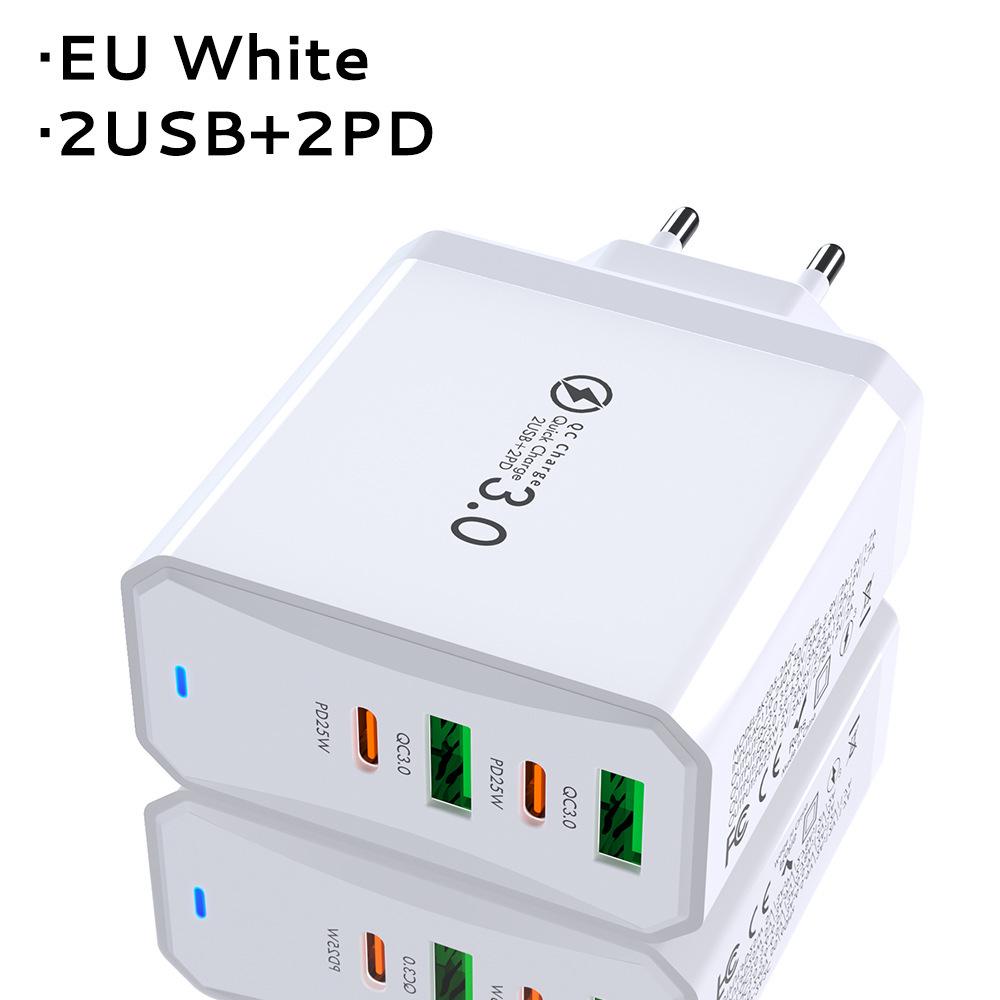 Быстрое зарядное устройство GaN с двумя портами PD65W для компьютеров и планшетов - Стандарт ЕС