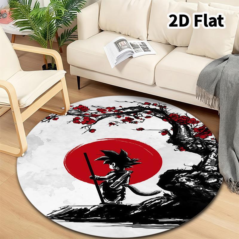 Dragon Ball Round Area Rug Carpet Rug For Living Room Bedroom Sofa Playroom Decor Nonslip Floor Mat