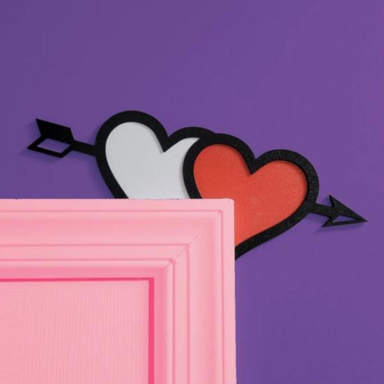 Украшение угла двери ко Дню святого Валентина, деревенская деревянная дверная рама в форме сердца