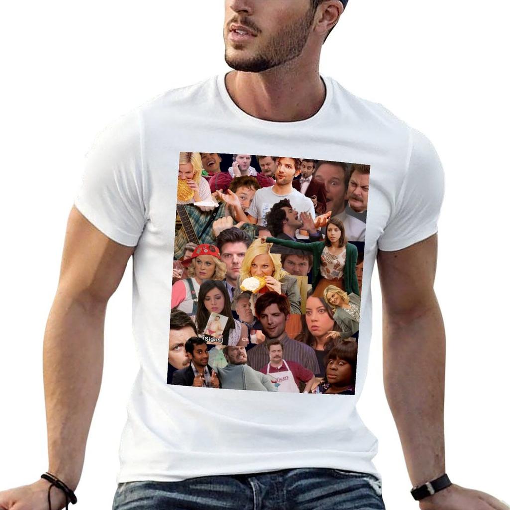 Parks And Recreation Collage Tshirt Independence Day Short Sleeve Tshirt