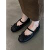 Sheepskin Version~ French Leather Retro Mary Jane Shoes Women's Word with Bow Ballet Flat Shoes Light Mouth Single Shoes