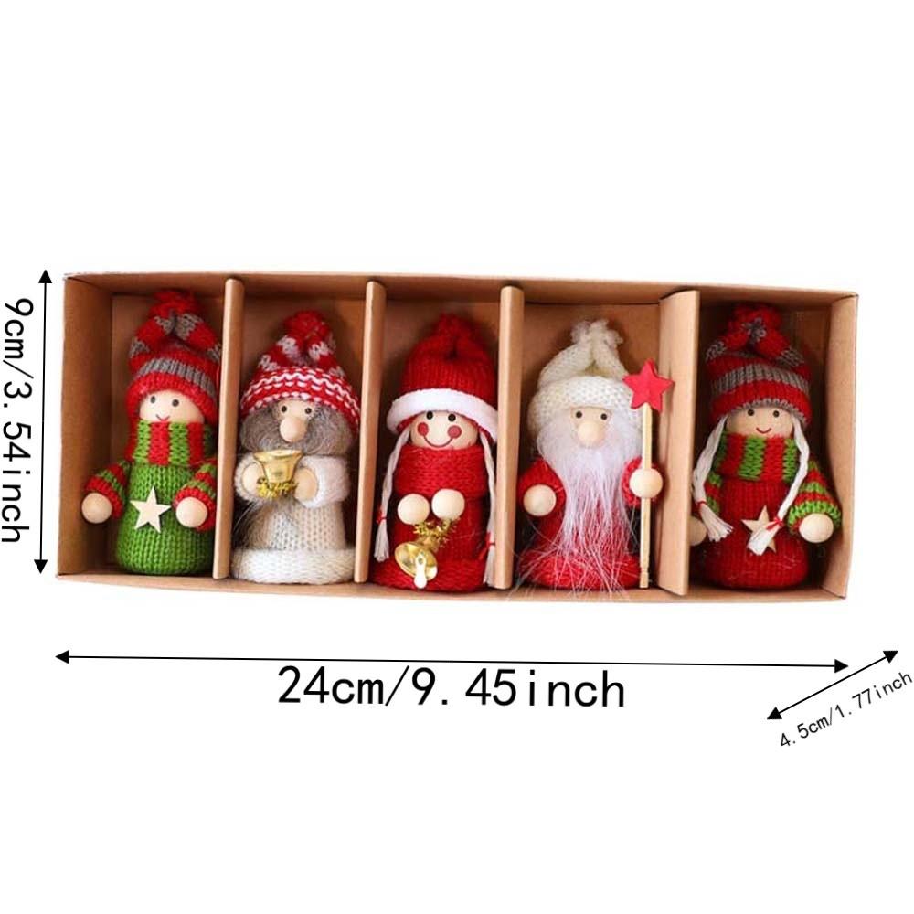 Knitted Plush Santa Doll Handcrafted Quality Xmas Tree Decor Family Gathering