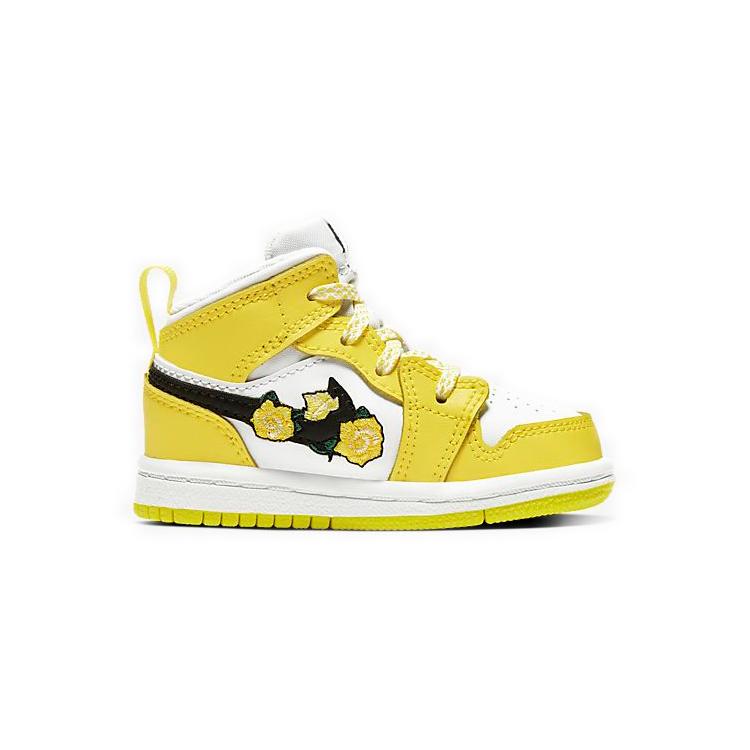 Jordan Air Jordan 1 Mid SE Floral High top Toddler Shoes Yellow Rose Baby AV5172-700