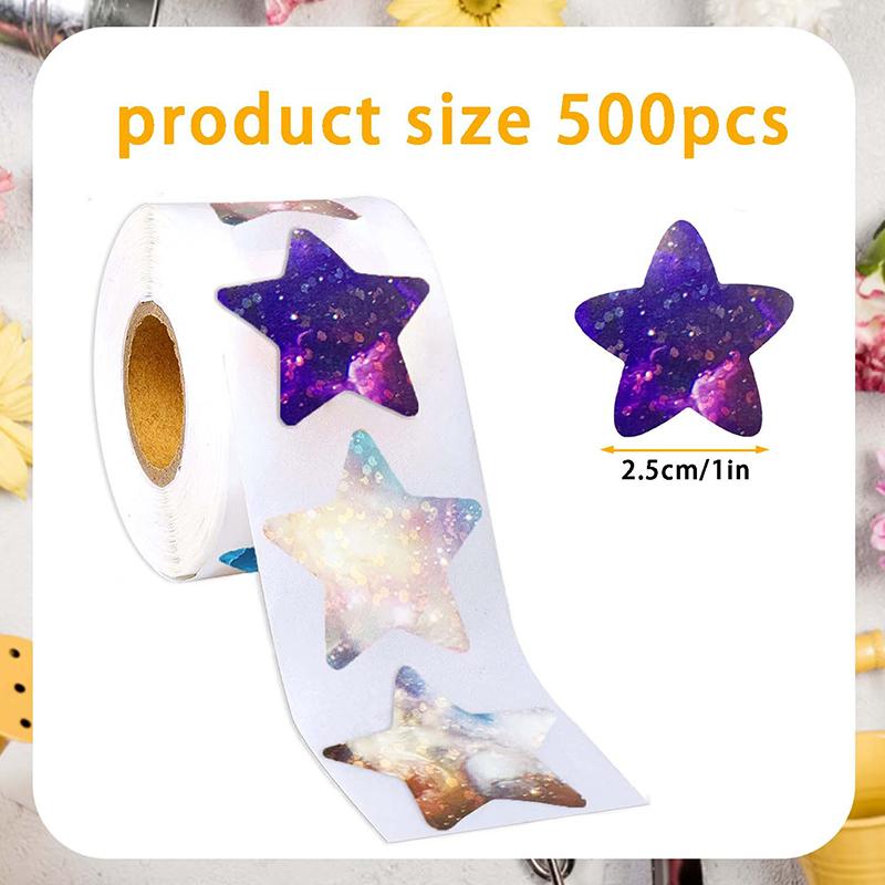 500 шт. самоклеящихся наклеек «Звездный космос», наградные декоративные подарки с наклейками-этикетками, 1 дюйм