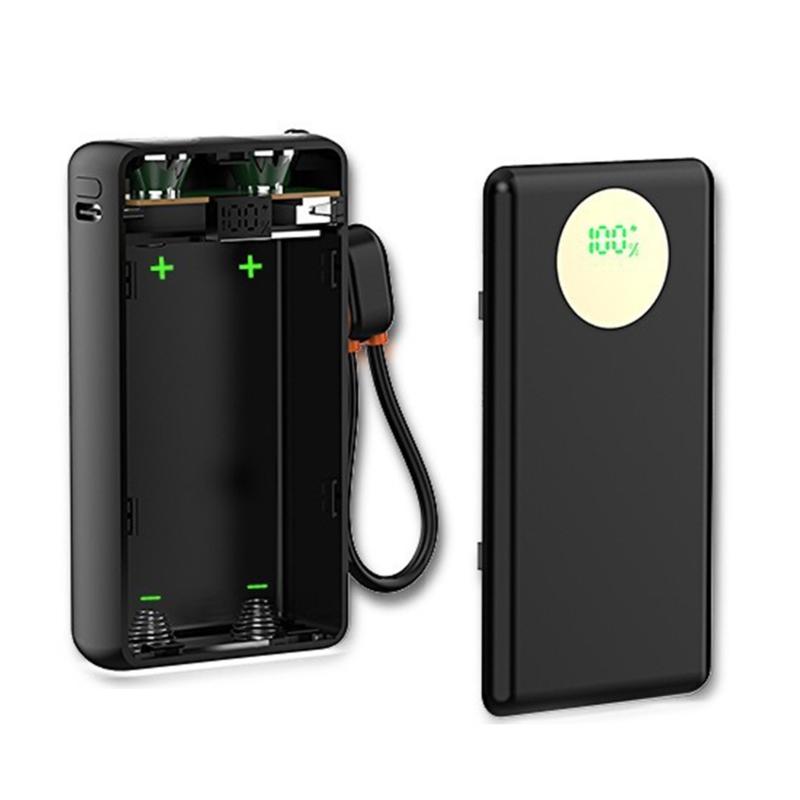 2x21700 Battery Power Banks Case Shell DIY Set 22.5W Fast Charging Double LED Display Battery Case Not Require Welding