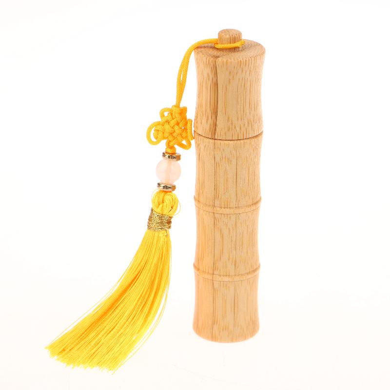 10ml Bamboo Roll-on Bottle – Refillable Container with Steel Roller Ball and Tassel for DIY Perfume or Lip Gloss
