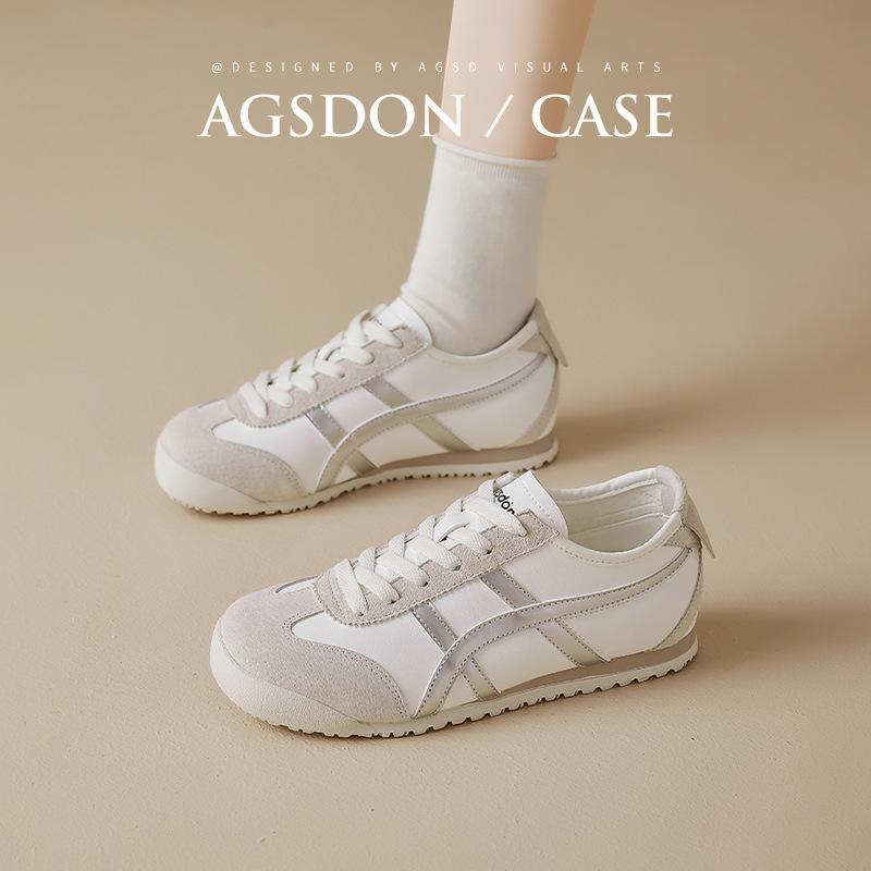 Augustus Dengde Training Shoes Women's 2025 New Summer Retro Soft-soled Ballet Sports Shoes Casual Forrest Gump White Shoes