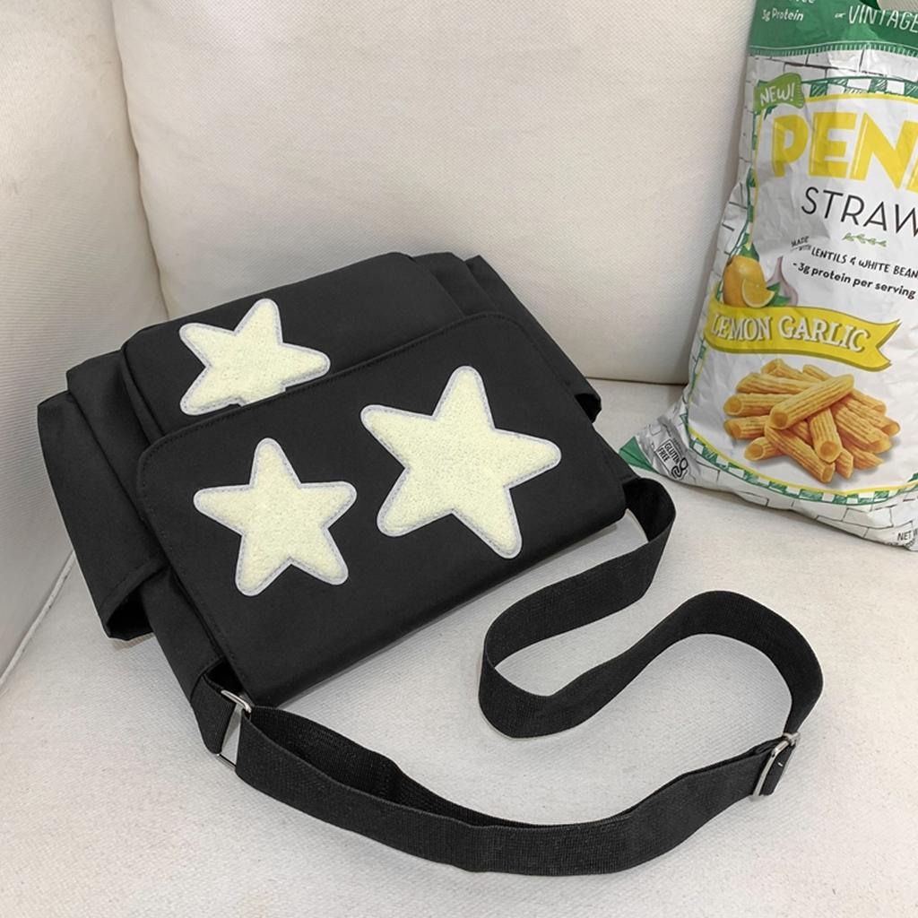 Милая сумка почтальона, эстетичная сумка через плечо, сумка в стиле гранж Y2K Star, эмо-сумка на одно плечо для женщин A-DH