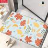 2D Flat 1pc 850gsm Velvet Door Mat Autumn Leaf Art HD Printed Kitchen Rugs,Non-Slip Yoga Mats,Absorbent Machine Washable Polyester Rug for Bathroom,Li