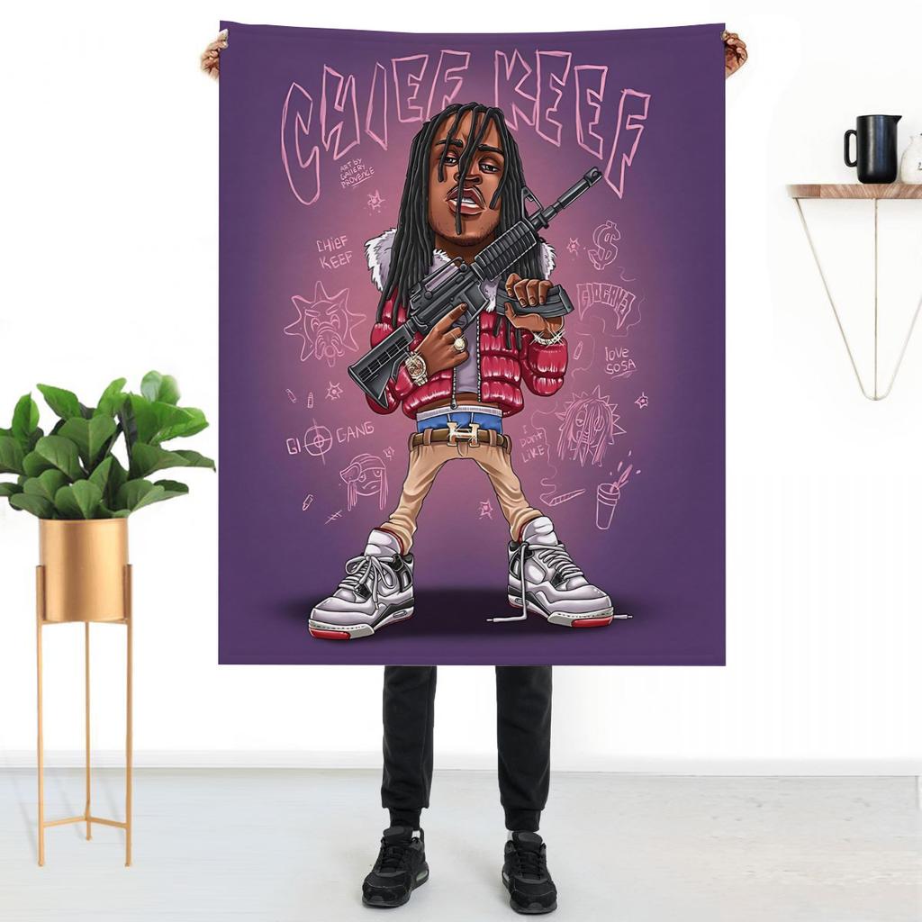 Плед на колени с изображением рэпера Chief Keef, для дома и декора, пледы для кровати, дивана, с аниме-тематикой, пушистые, мягкие, роскошные, детские.