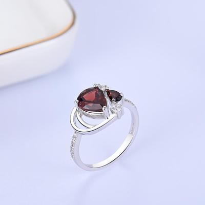 Уникальное необычное серебряное кольцо S925 для женщин, натуральный гранат, январский камень, камень для благословения, эксклюзивные украшения для подарка на помолвку