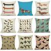 Christmas Sausage Style Cushion Cover Christmas Dog Christmas Home Decorative Pillow Cover Merry Gift 45X45Cm