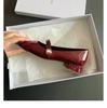 Thick-soled retro small leather shoes Mary Jane single shoes women's shallow mouth round head small gold buckle flat-soled single shoes