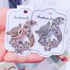 1PC Shiny Crystal Rhinestone Fox Brooch with Floral Accents for Women