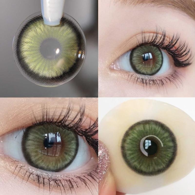 Contact Lenses For Eyes One Pair Colored Contact Lens Green Brwon Natural Look Diamond Beauty Cosmetic Color Lens Eyes Korean
