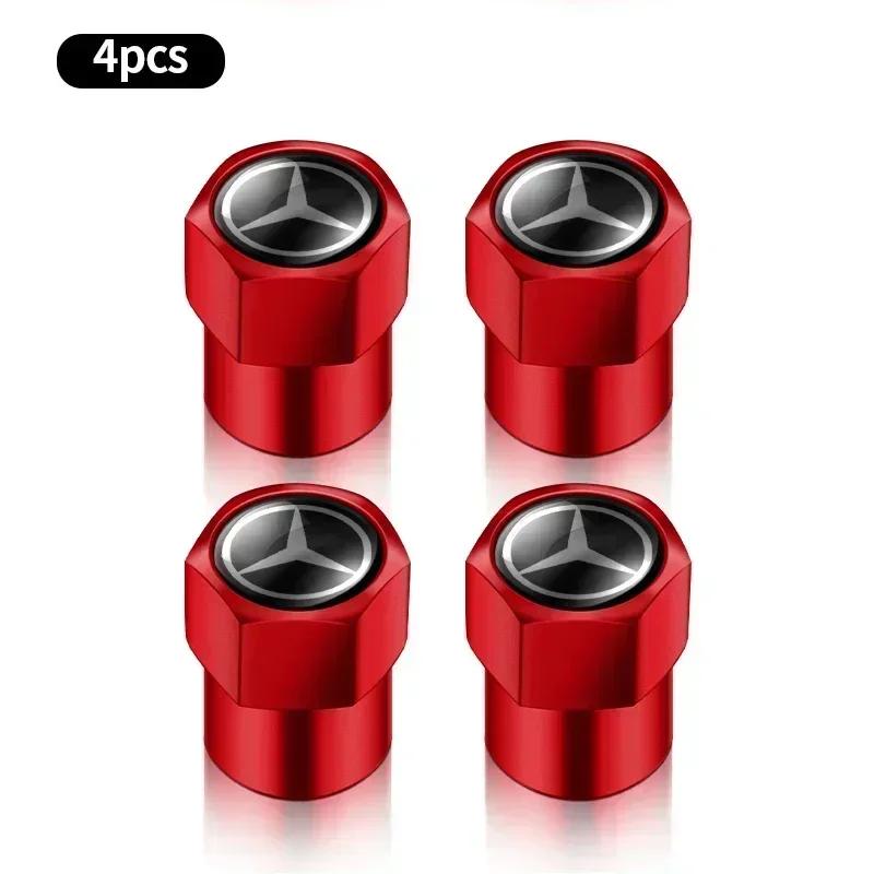 CDR4   4pcs Car Tire Valve Caps Emblem metal Cap Case For Mercedes Benz AMG W203 W204 W222 W221 W253 W205 W166 W167 W176 W207 W117 W210